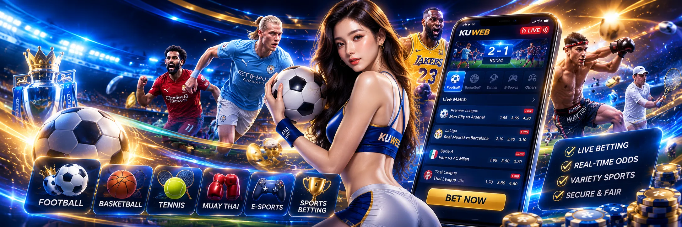 เดิมพันกีฬา รวมข้อมูลฟุตบอล บาสเกตบอล มวยไทย และกีฬาประเภทต่าง ๆ