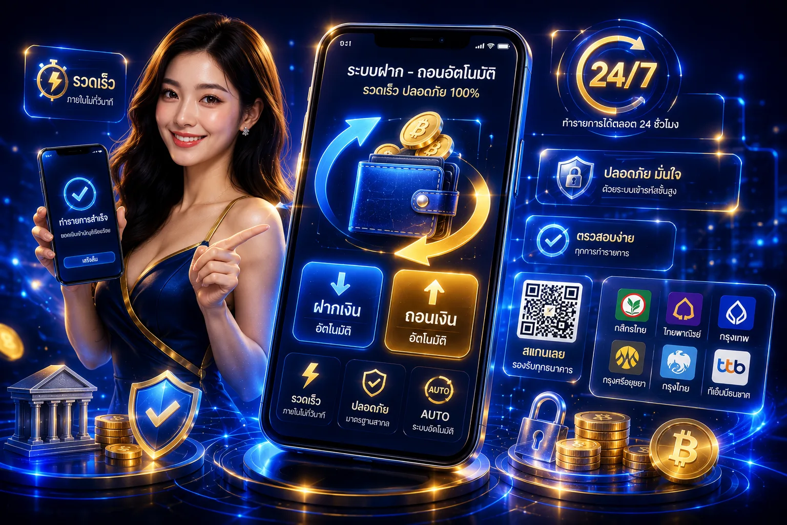 ระบบฝากถอนอัตโนมัติ Ku Web พร้อมการตรวจสอบสถานะรายการ